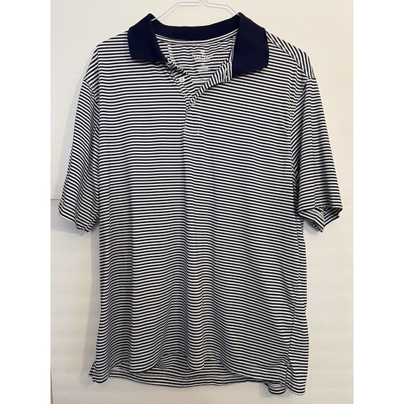 Nat Nast Luxury Originals Men's Striped Navy Button Polo Shirt Size XL - Picture 2 of 4